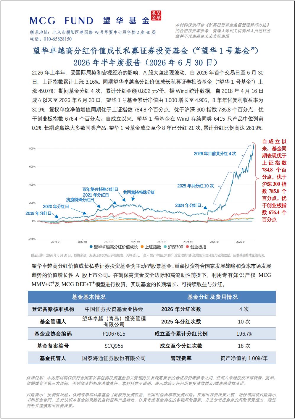 1783476088714385.jpg 望华卓越高分红价值成长私募证券投资基金(“望华1号基金”)2026年半年度报告(2026年6月30日)_01_副本.jpg